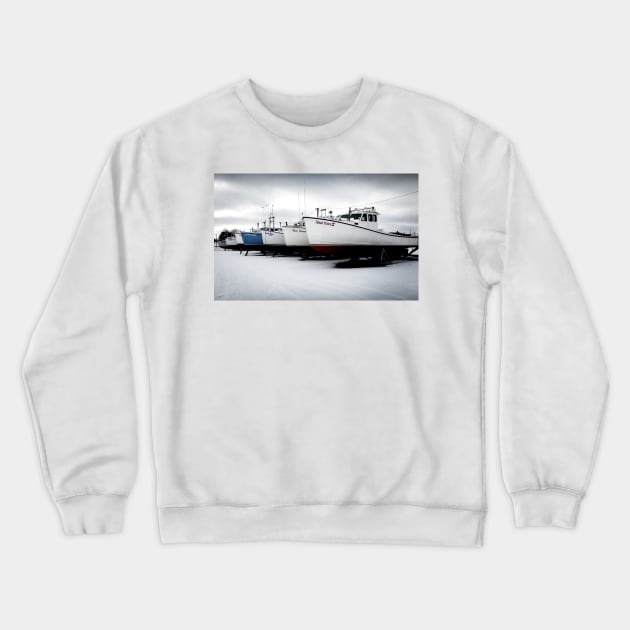 North Rustico Fishing Boats PEI 8 Crewneck Sweatshirt by Robert Alsop